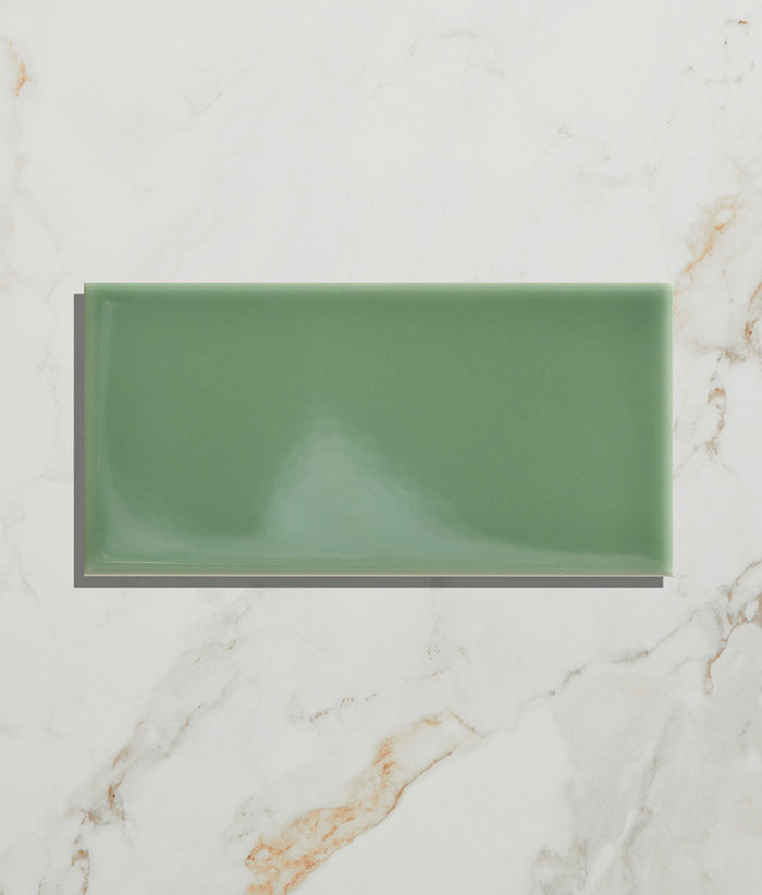 Victorian Style™ Wall Ceramic Cabbage Green Metro 7.5x15cm Sample