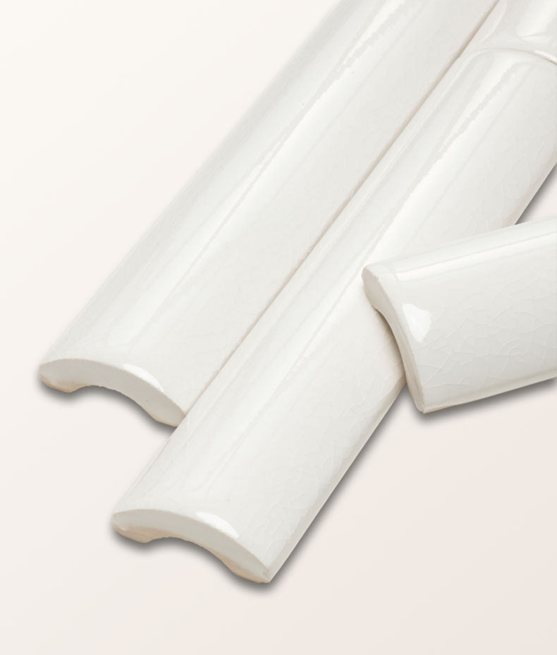 Victorian Style™ Wall Ceramic Antique White Simple Beading Crackle Glaze 3x15cm Sample