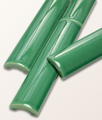 Victorian Style™ Wall Ceramic Emerald Green Simple Beading Crackle Glaze 3x15cm