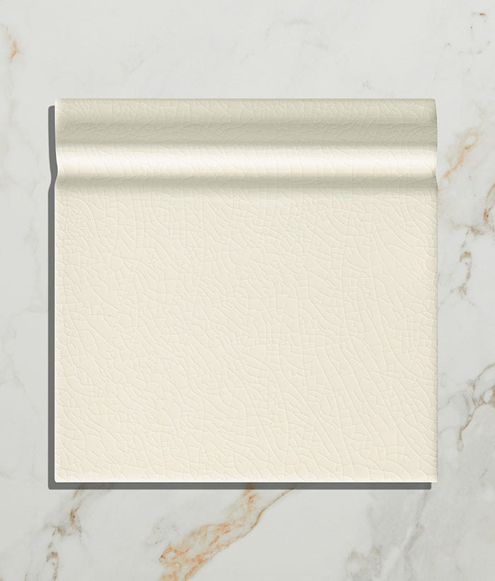 Victorian Style™ Wall Ceramic Antique White Skirting Crackle Glaze 15x15cm Sample