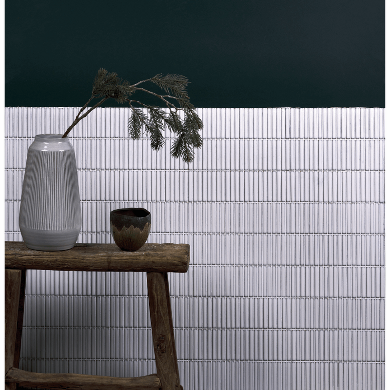 Bamboo Decorative Mosaic, White, £16.25 per sheet Mosaic Tiles Porcelain Decorative Tiles White Tile Ca Pietra