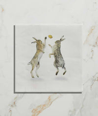 Wiltshire Hares Ceramic By Joanna May 12.5x12.5cm