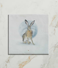 Wiltshire Hares Ceramic By Joanna May 12.5x12.5cm Sample