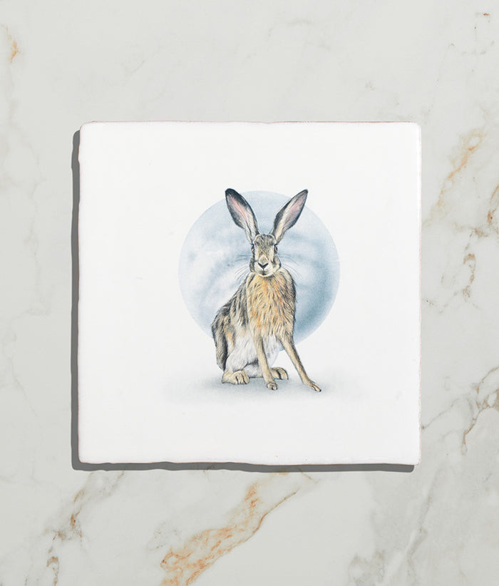 Wiltshire Hares Ceramic By Joanna May 13x13cm 17670