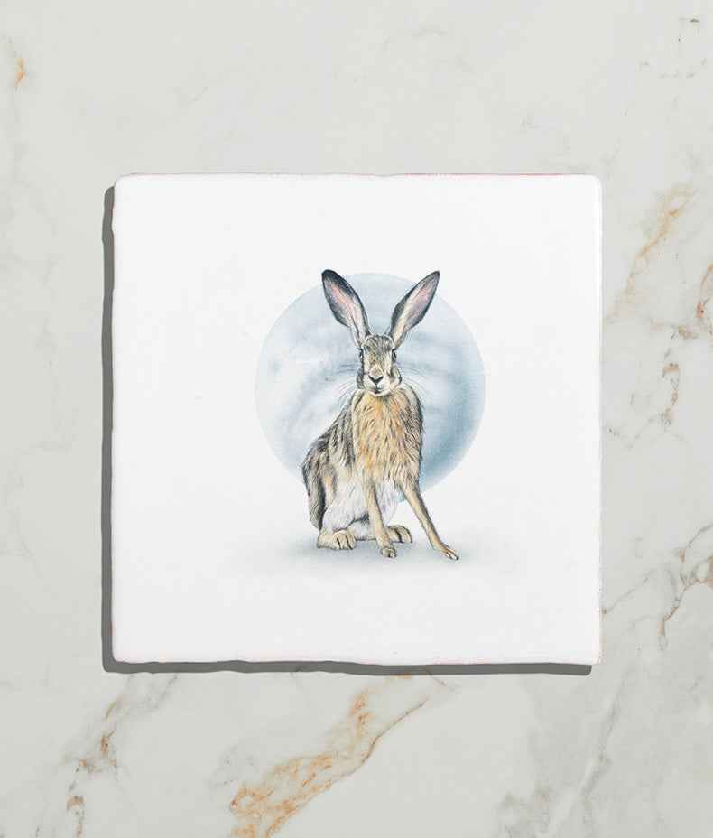 Wiltshire Hares Ceramic By Joanna May 13x13cm Sample
