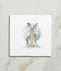 Wiltshire Hares Ceramic By Joanna May 13x13cm Sample