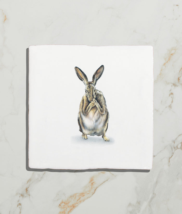 Wiltshire Hares Ceramic By Joanna May 13x13cm 17673