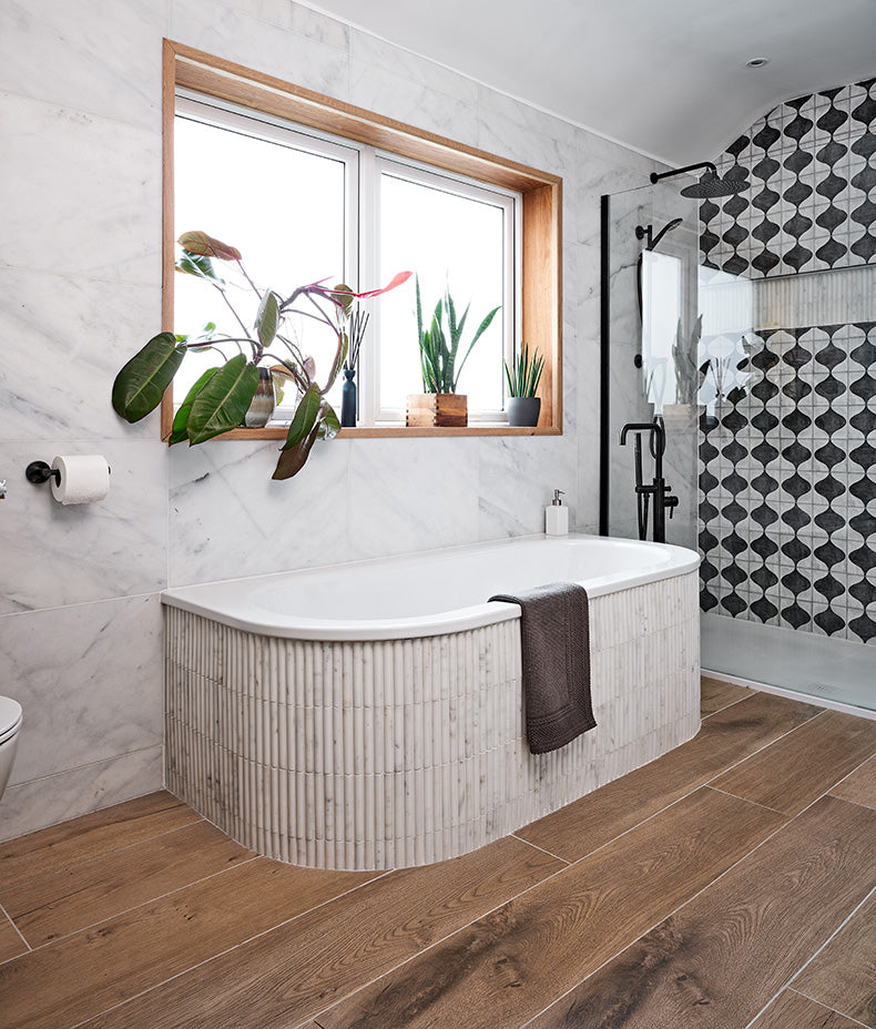 Zen Marble Honed Finish Reed Mosaic 30.5cm