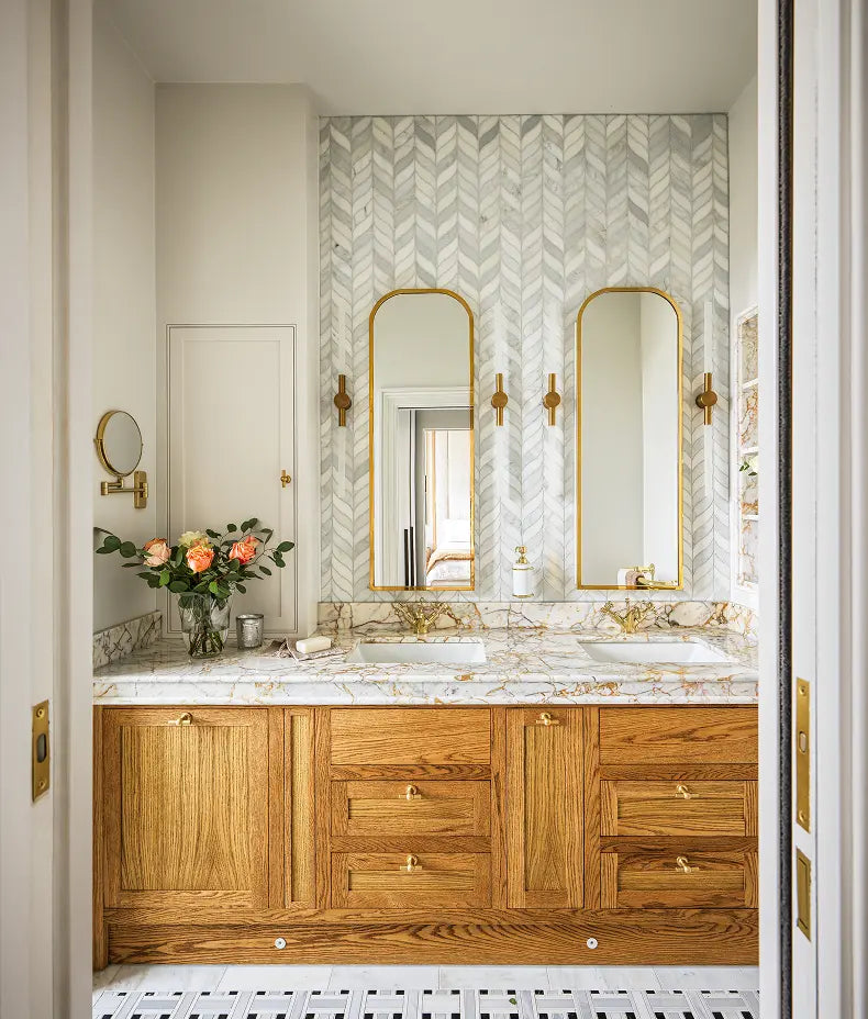 Zen Marble Honed Finish Grand Basket Weave 32.5cm Sample